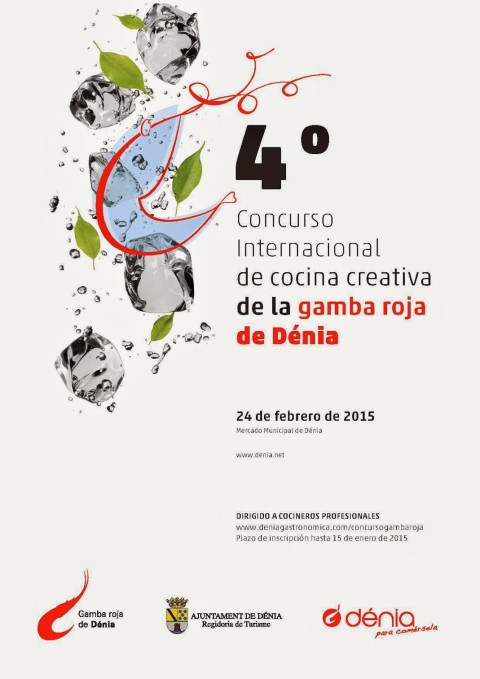 Cartel del IV concurso internacional de cocina creatiuva con Gamba Roja de Dénia