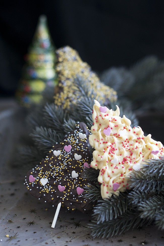 árboles de Navidad de chocolate